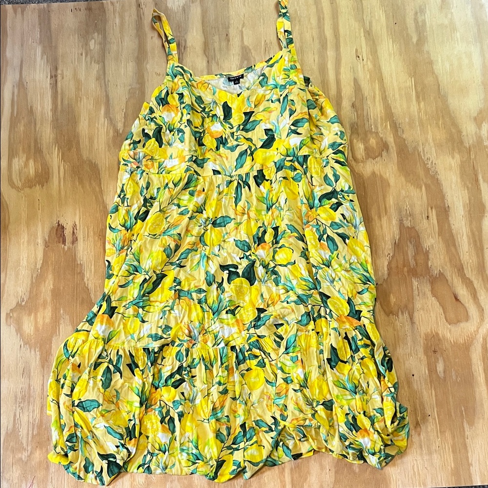 Torrid Yellow Floral Midi Sundress W/ Pockets!!! Sz 5x - Picture 2 of 6